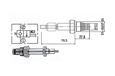 Клапан электромагнитный SV2-08-2NCP-J (нормально закрытый) с аварийным резьбовым открыванием